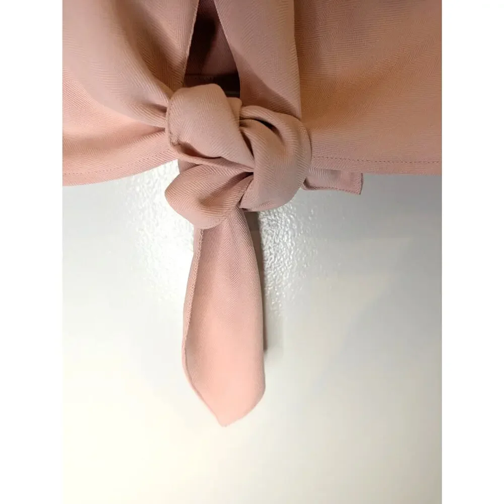 Tommy Bahama 100% Silk Sleeveless Tie Front Blush Pink Top Vintage Sz L - Picture 6 of 8